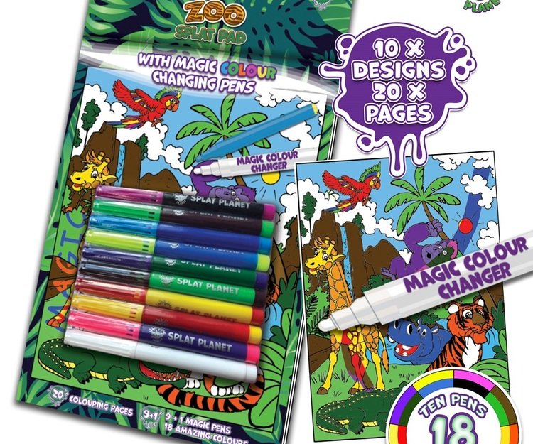 Splat Planet Colouring Book – Colour Changes with Special Marker| Zuja.lt