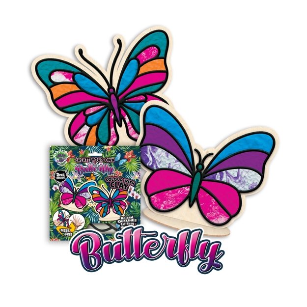 Splat Planet kūrybinis modelino rinkinys su mediniais Drugeliais 4