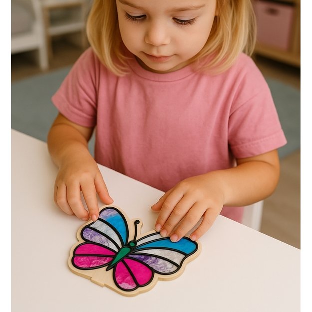 Splat Planet kūrybinis modelino rinkinys su mediniais Drugeliais 6