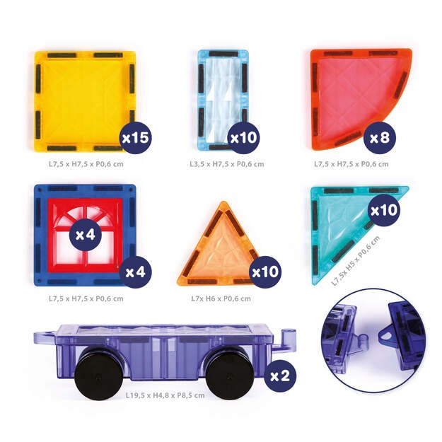 LUDI magnetilised ehitusklotsid ratastega 1