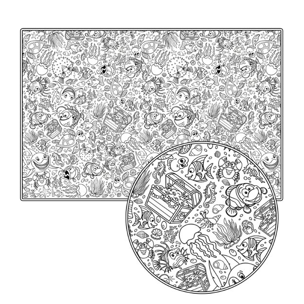 Splat Planet krāsošanas galdauts, Jūra 5