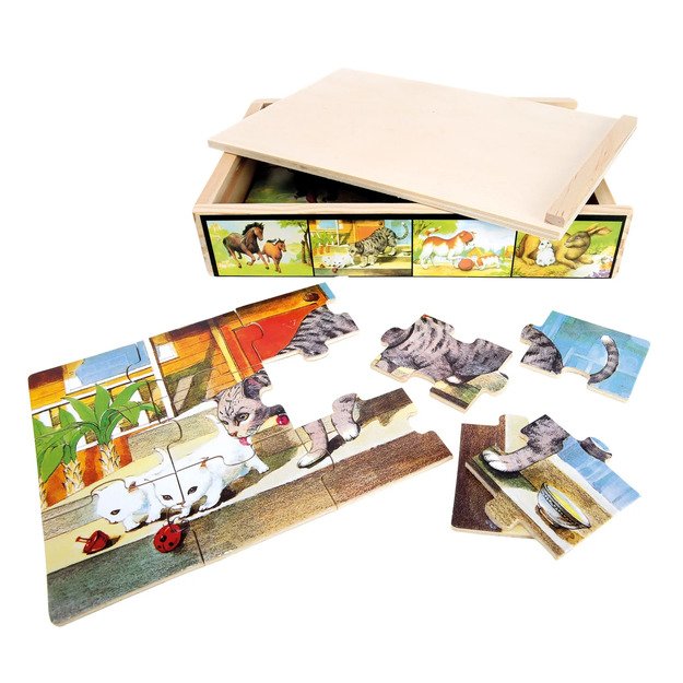 Set of wooden puzzles 
