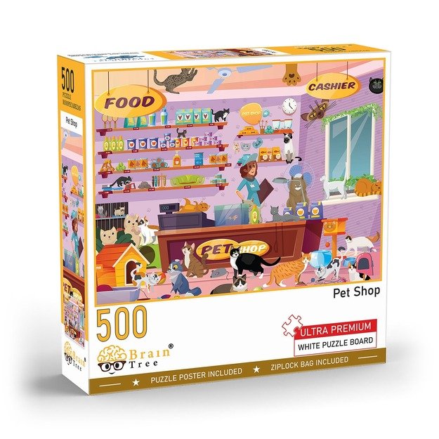 Brain Tree dėlionė, Gyvūnų parduotuvėlė, 500 det.