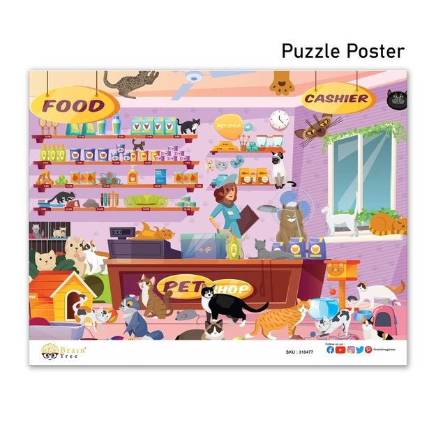 Brain Tree dėlionė, Gyvūnų parduotuvėlė, 500 det. 2