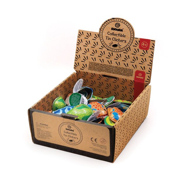 Svoora mini retro tin clicker Orange frog 1