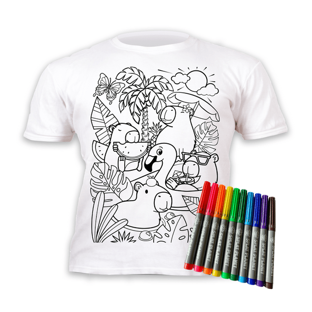 Splat Planet colour in T-shirt Capybara