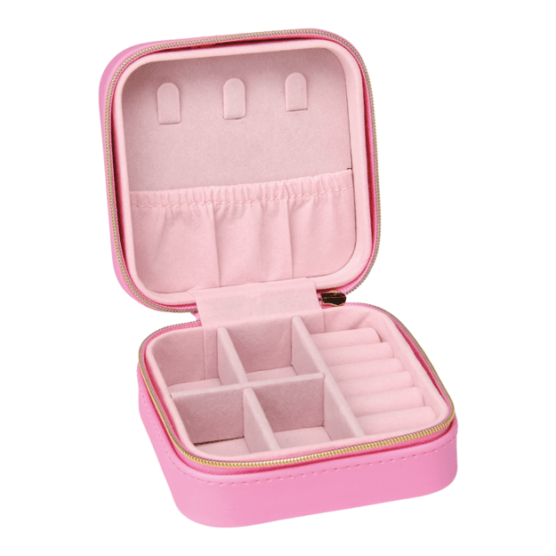 Soft jewellery case with zipper, Hearts