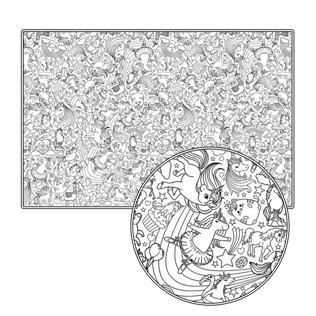 Splat Planet krāsošanas galdauts, Vienradzis 4