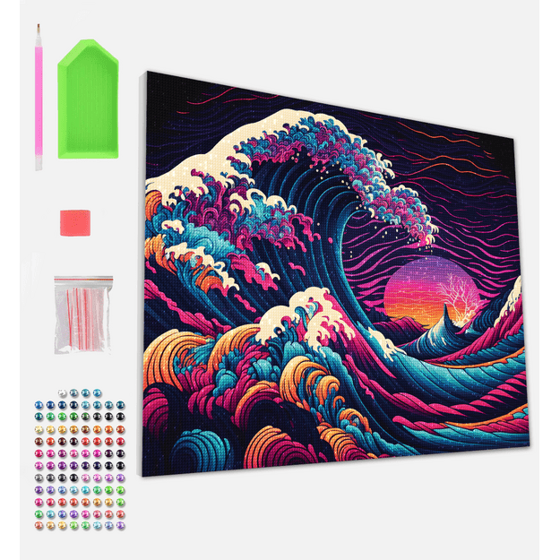 Splat Planet pixel art GREAT WAVE 30x40 cm 1