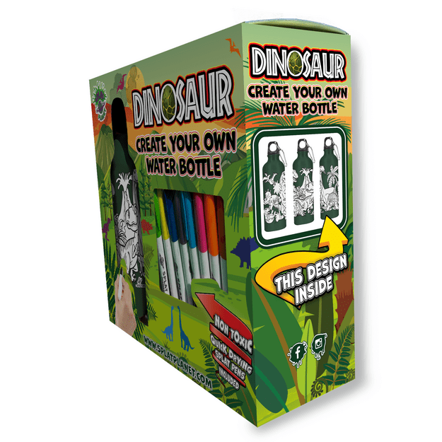 Splat Planet water bottle, Dinosaur 3