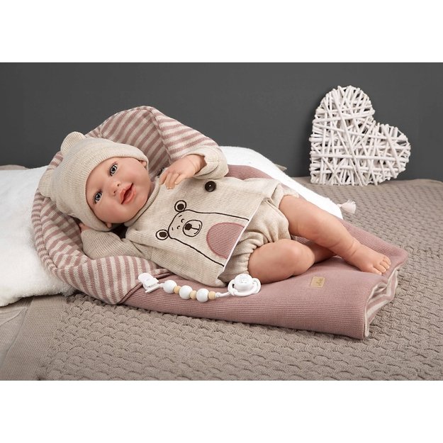 Arias Reborn beebinukk beežide riietega, 45 cm