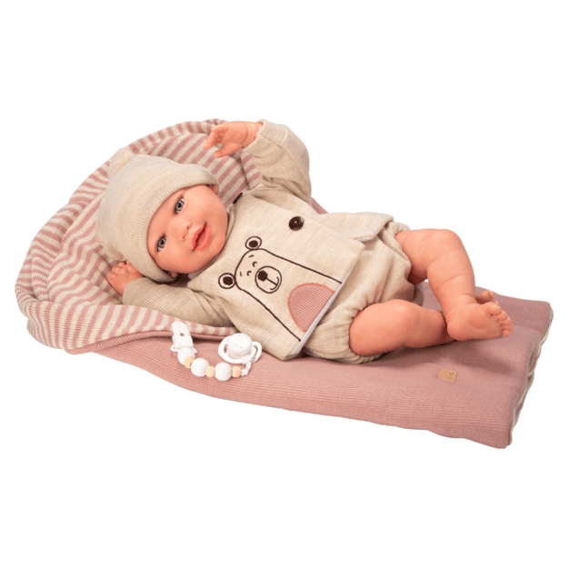 Arias Reborn beebinukk beežide riietega, 45 cm 1