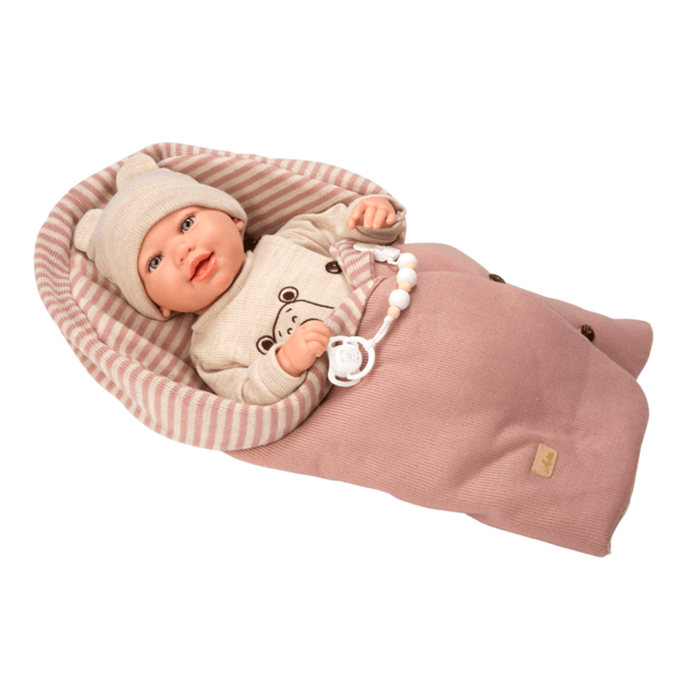 Arias Reborn beebinukk beežide riietega, 45 cm 2