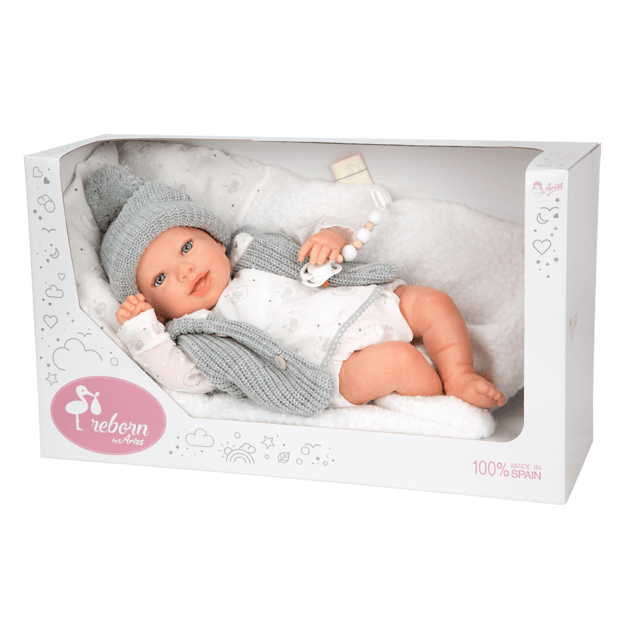 Arias Reborn nukk hallide riietega, Daniela, 45 cm 5