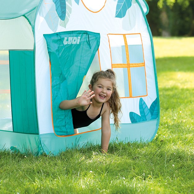 LUDI Ātri uzstādāma telts Mājiņa 4