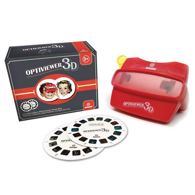 Svoora retro 3D brilles Optiviewer ar 2 diskiem