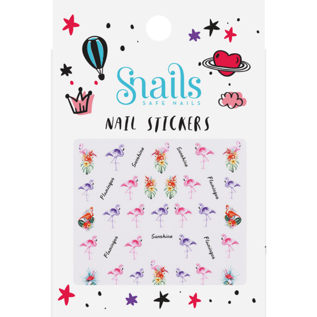 Snails Nail Stickers - Flamingo