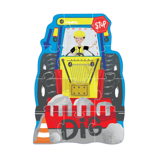 Shaped Jigsaw Puzzle, Construction, 12 pcs. 1