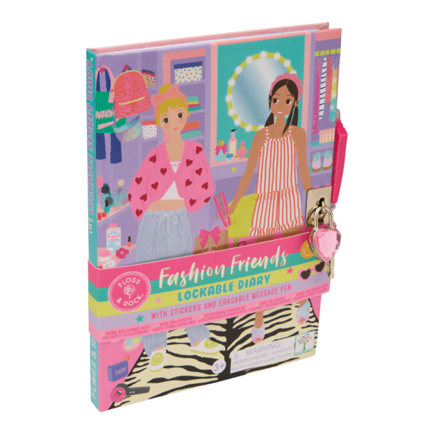 Lockable Diary & Pen, Fashion Friends at home