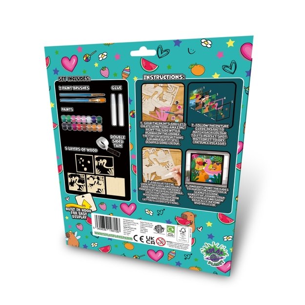 Splat Planet 3D wood art, Capybara 2