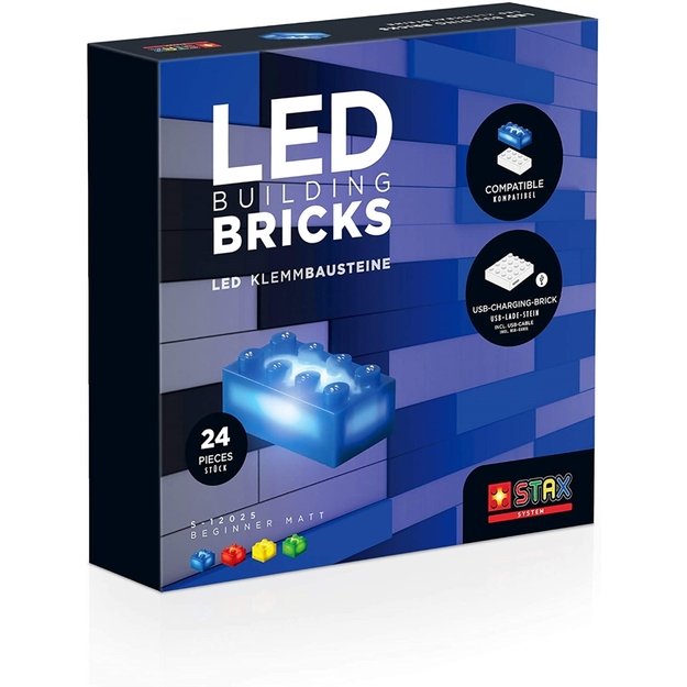 Light Stax Junior Expansion Pack: 8 Mattoncini Luminosi Multicolore 2x3, Compatibili Con Duplo, Gioco Creativo Per Bambini Dai 3 Anni