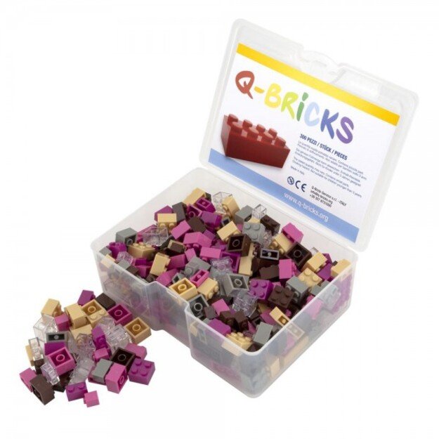 Q-Bricks rinkinys - Miksas specialios spalvos, 300 vnt