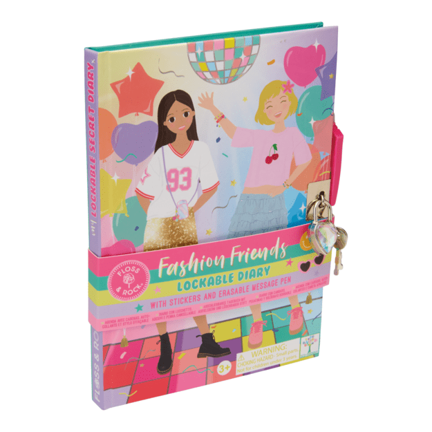 Lockable Diary & Pen, Fashion Friends at a birthday