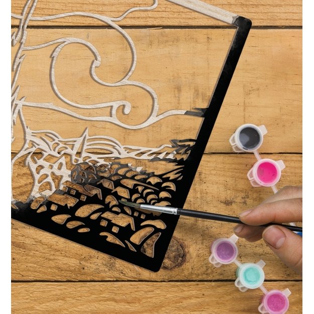 Splat Planet 3D wood art, Starry Night 6