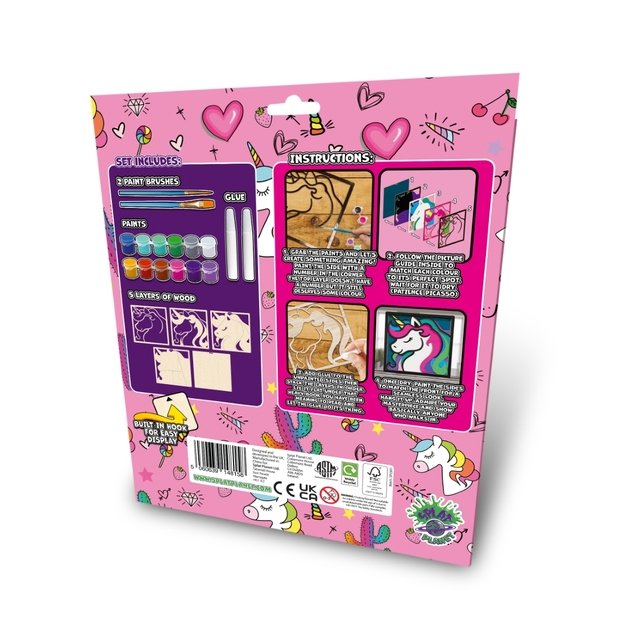 Splat Planet medinis 3D spalvinimo paveikslas, Vienaragis 1