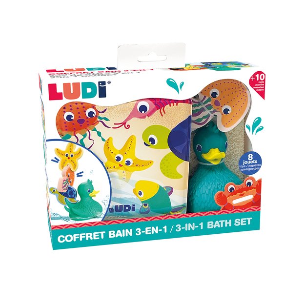 LUDI 3in1 vannas komplekts Priecīga pīle un draugi 1